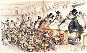 上院のボス、アメリカの雑誌「パック」のイラスト、1889年1月23日